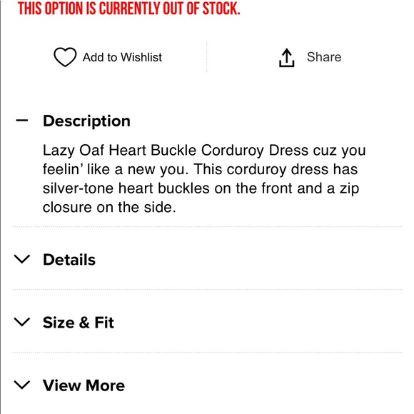 Lazy Oaf Black Corduroy Overall Dress - Picture 6 of 7